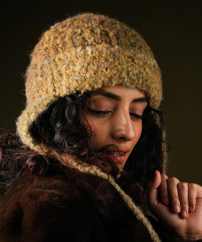 Beanie with Knot - Olive