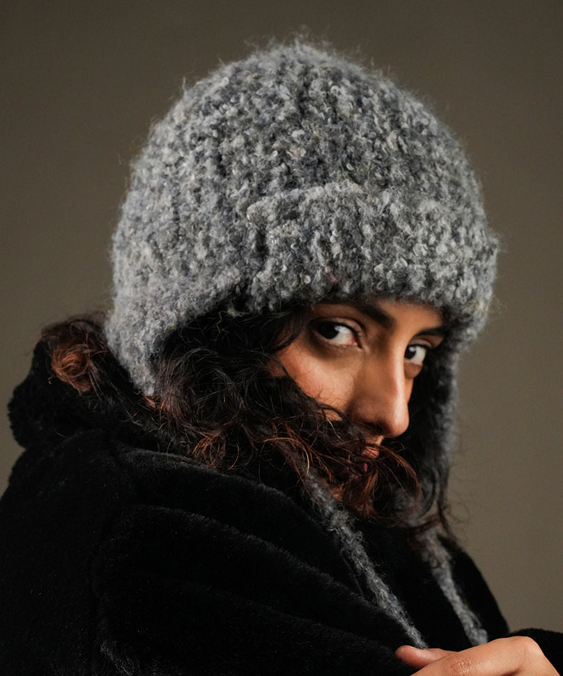 Beanie with Knot - Dark Grey