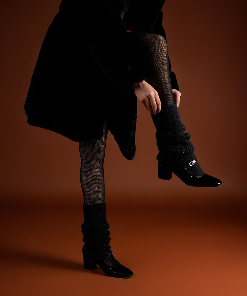 Mink Fur Leg Warmer - Black