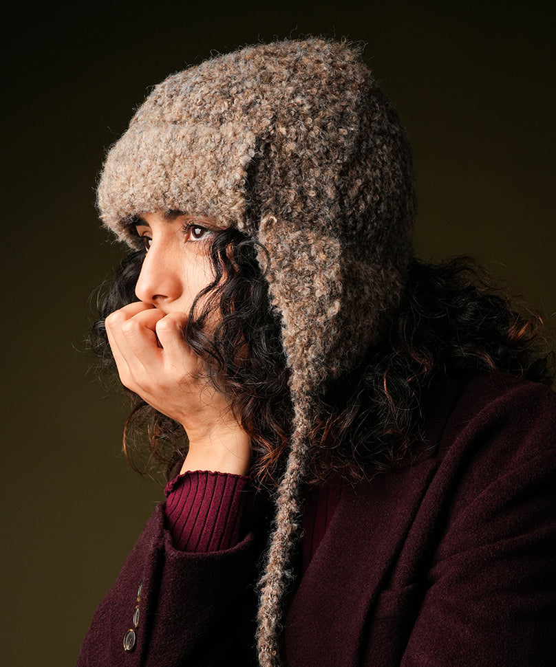 Beanie with Knot - Brown