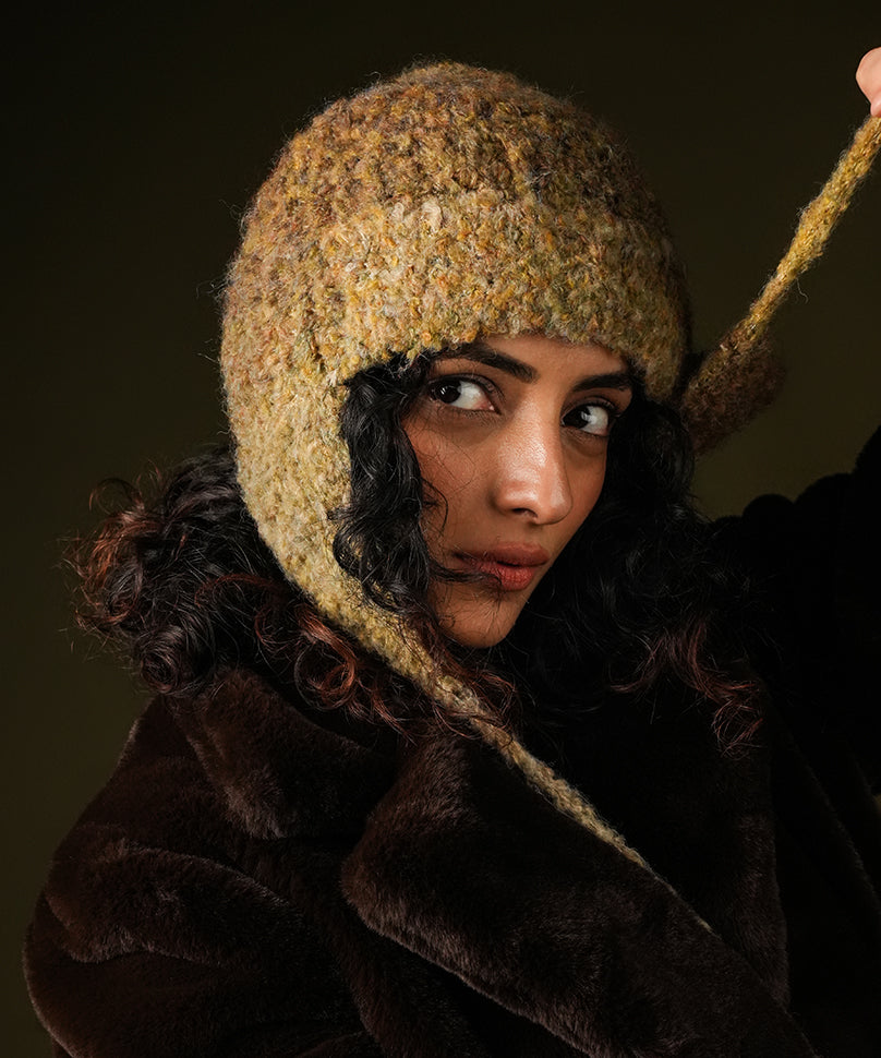 Beanie with Knot - Olive