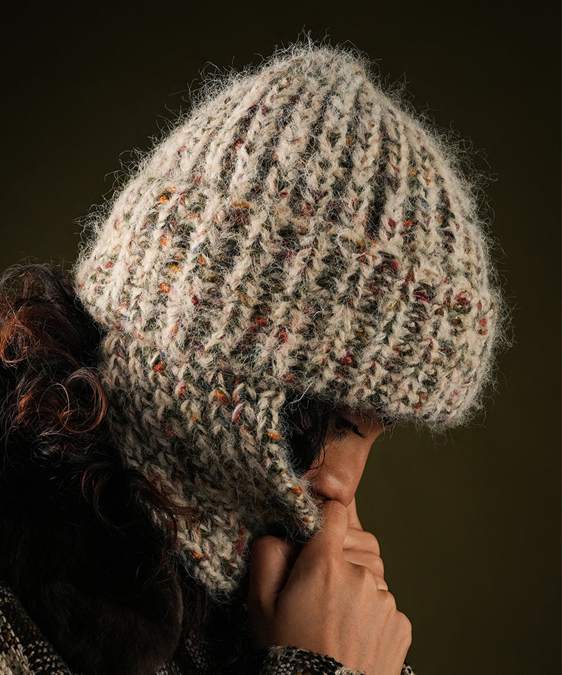 Beanie with Flap - Cream