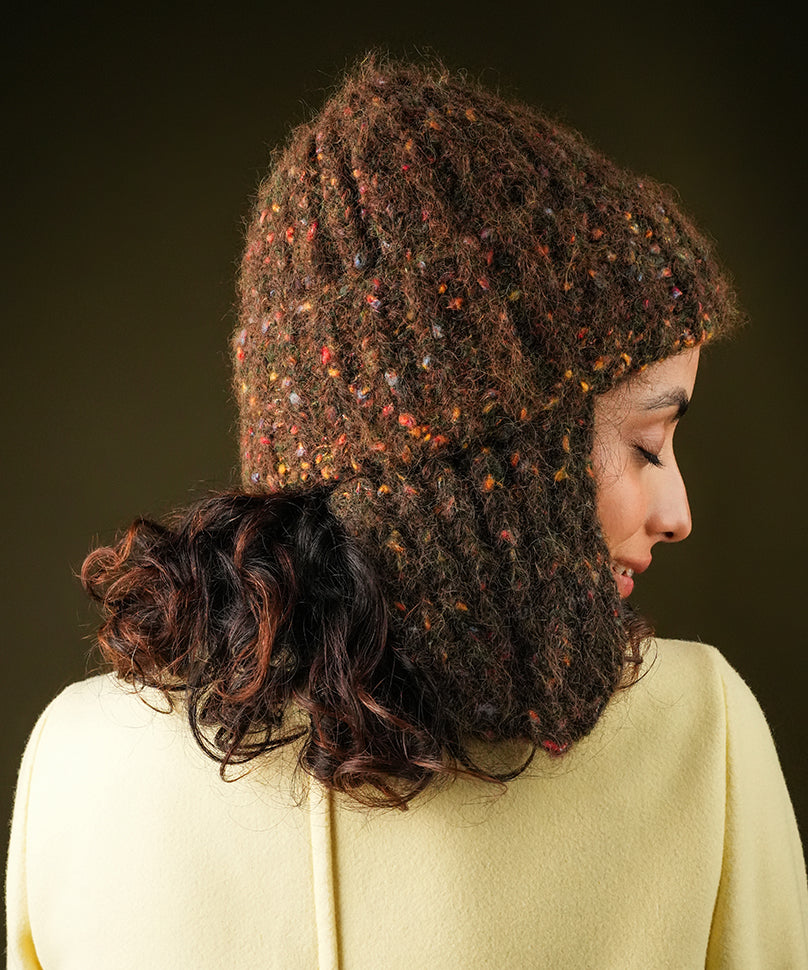 Beanie with Flap - Brown