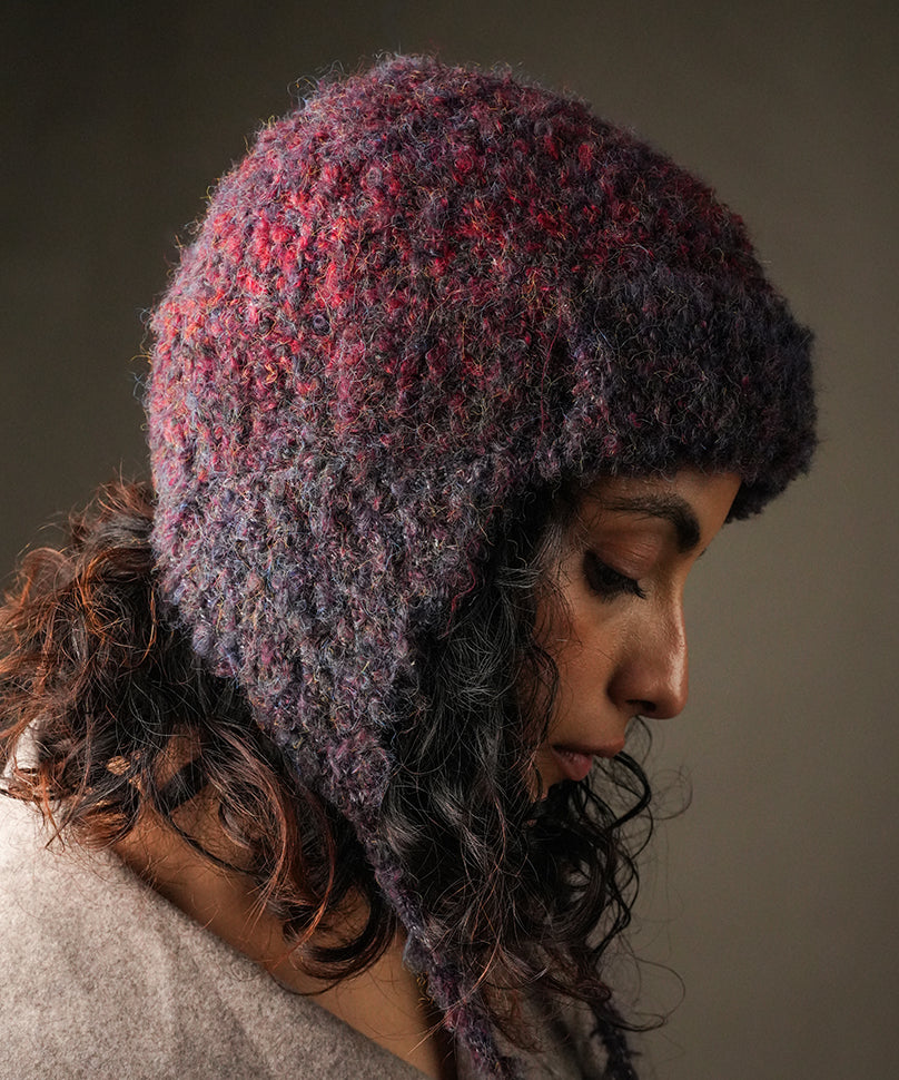 Beanie with Knot - Plum