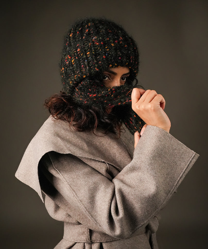 Beanie with Flap - Black