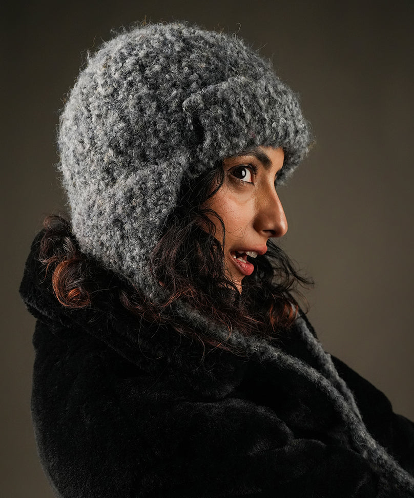 Beanie with Knot - Dark Grey