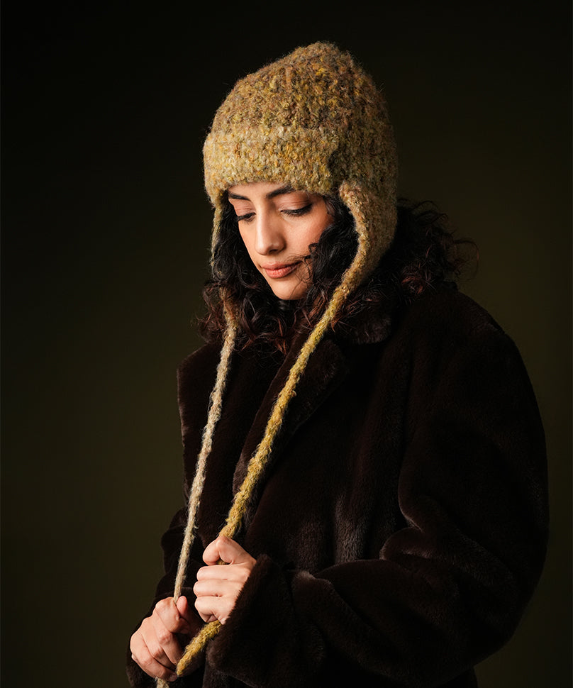 Beanie with Knot - Olive