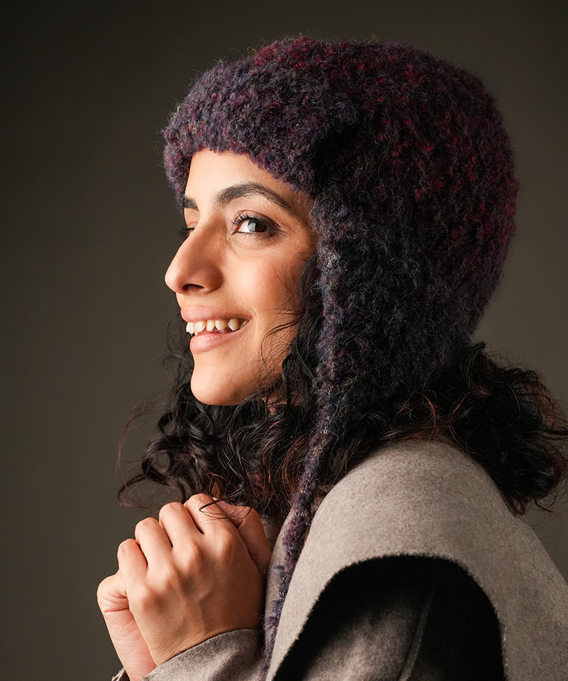 Beanie with Knot - Plum