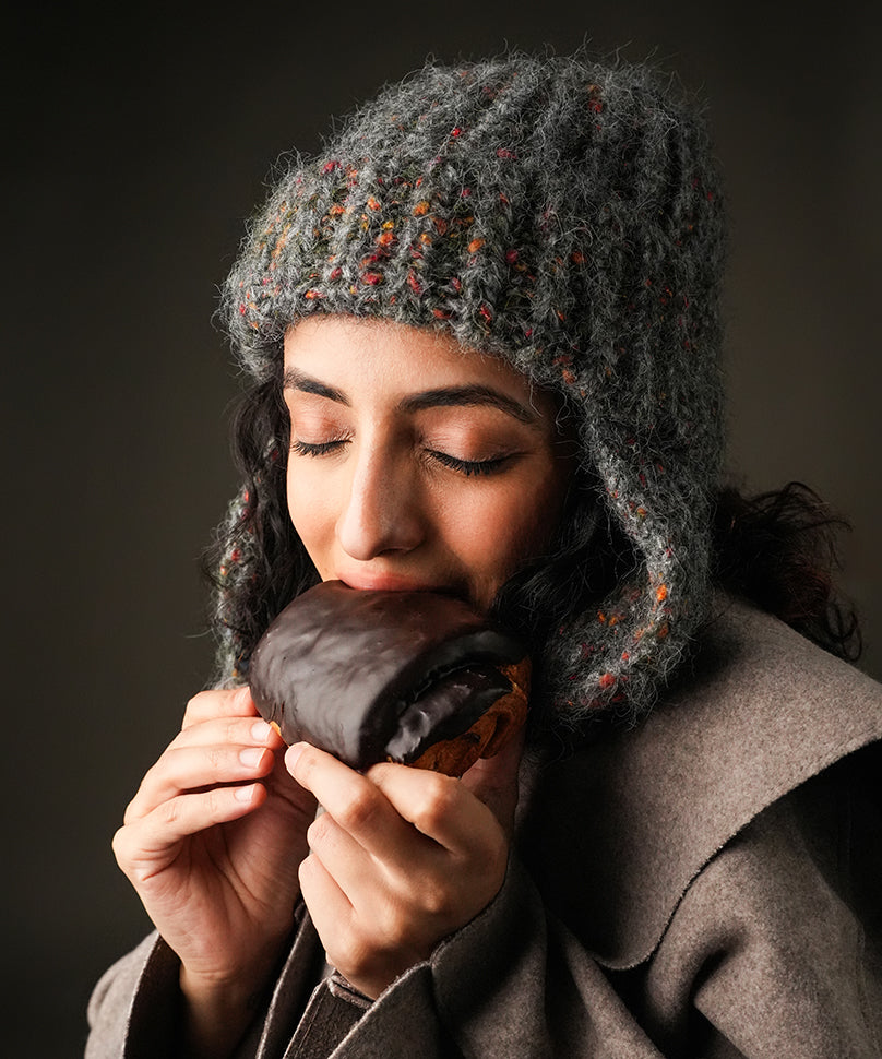 Beanie with Flap - Grey