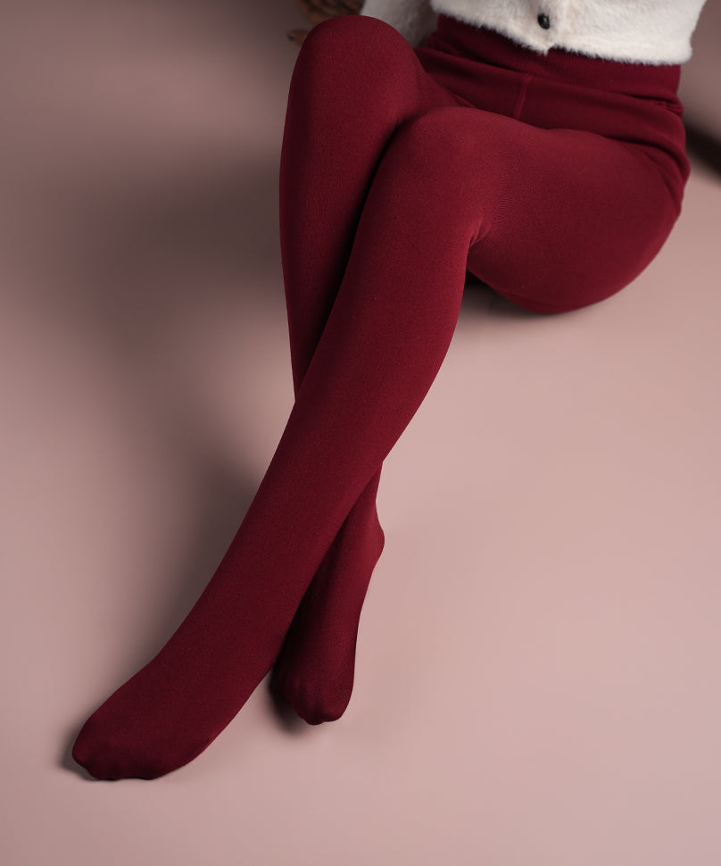 Bordeaux Fur Stockings
