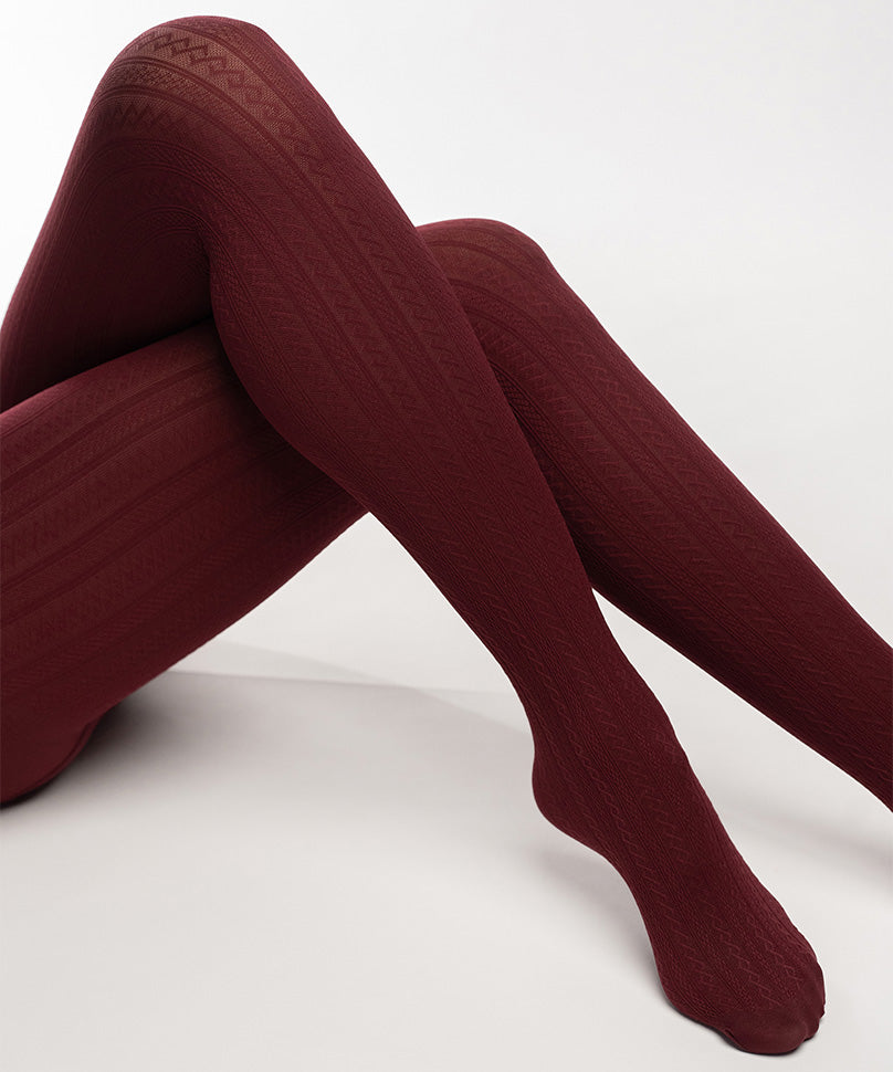 Maroon Cableknit Stockings