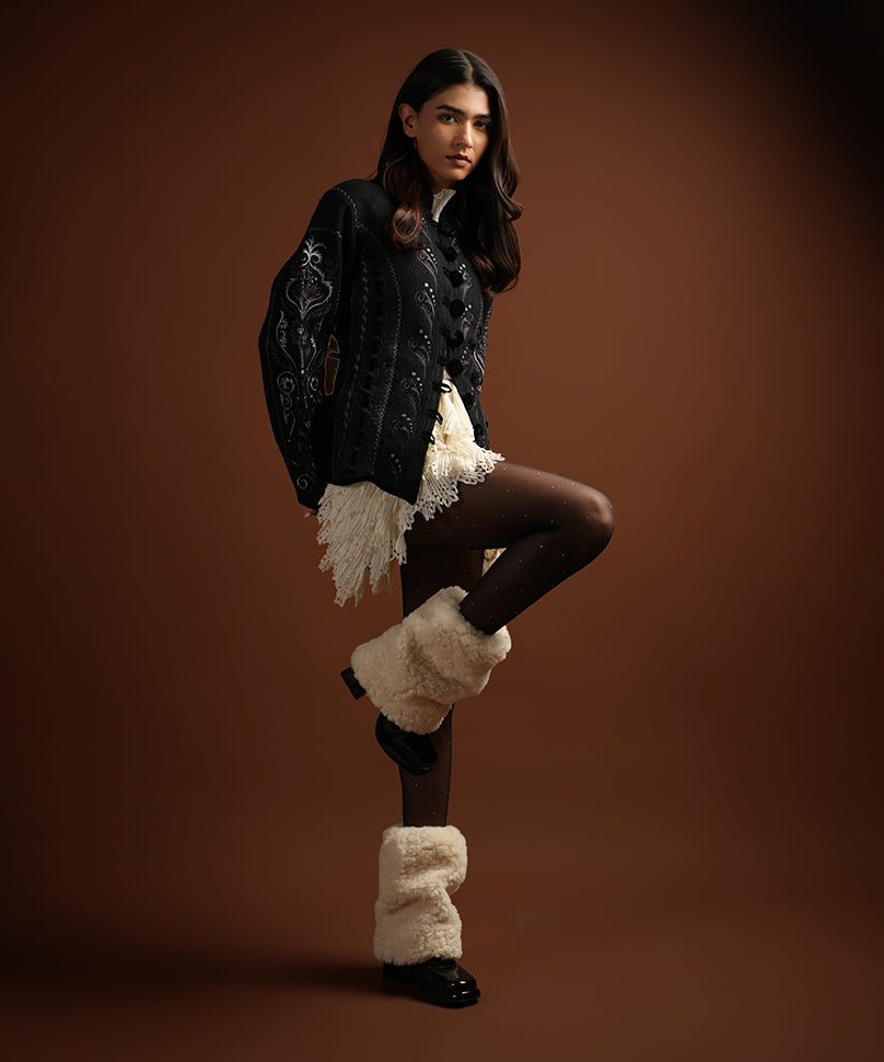 Short Fur Leg Warmer - Cream