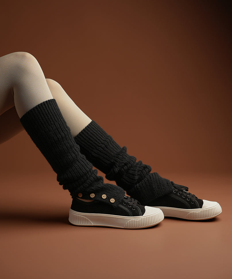 Leg Warmers – Black | Warm Rib Knit, Everyday Style - Theater