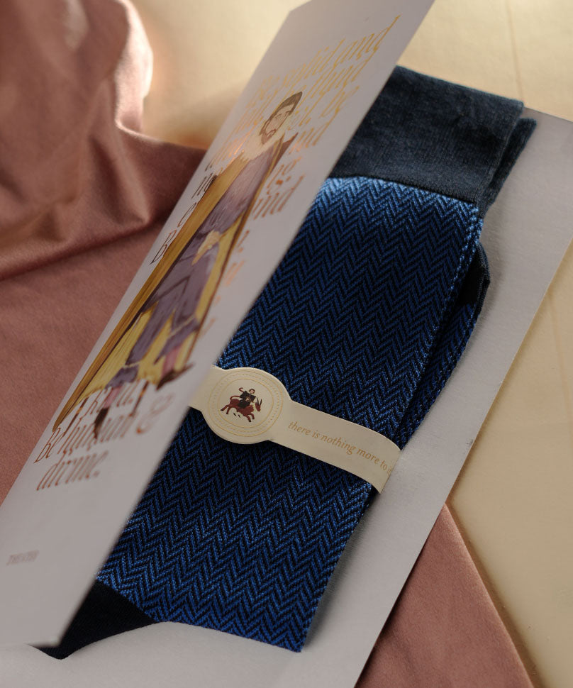 Royal Blue Herringbone