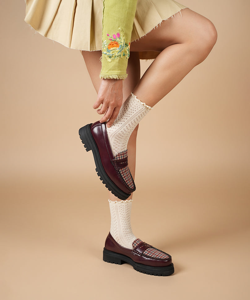 Dr. Storm Cherry | Tweed Loafers by Theater – Theater.xyz