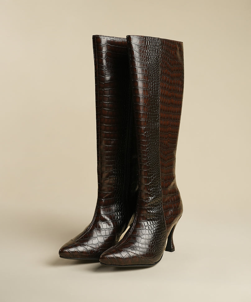 Sabrina - Croco Brown