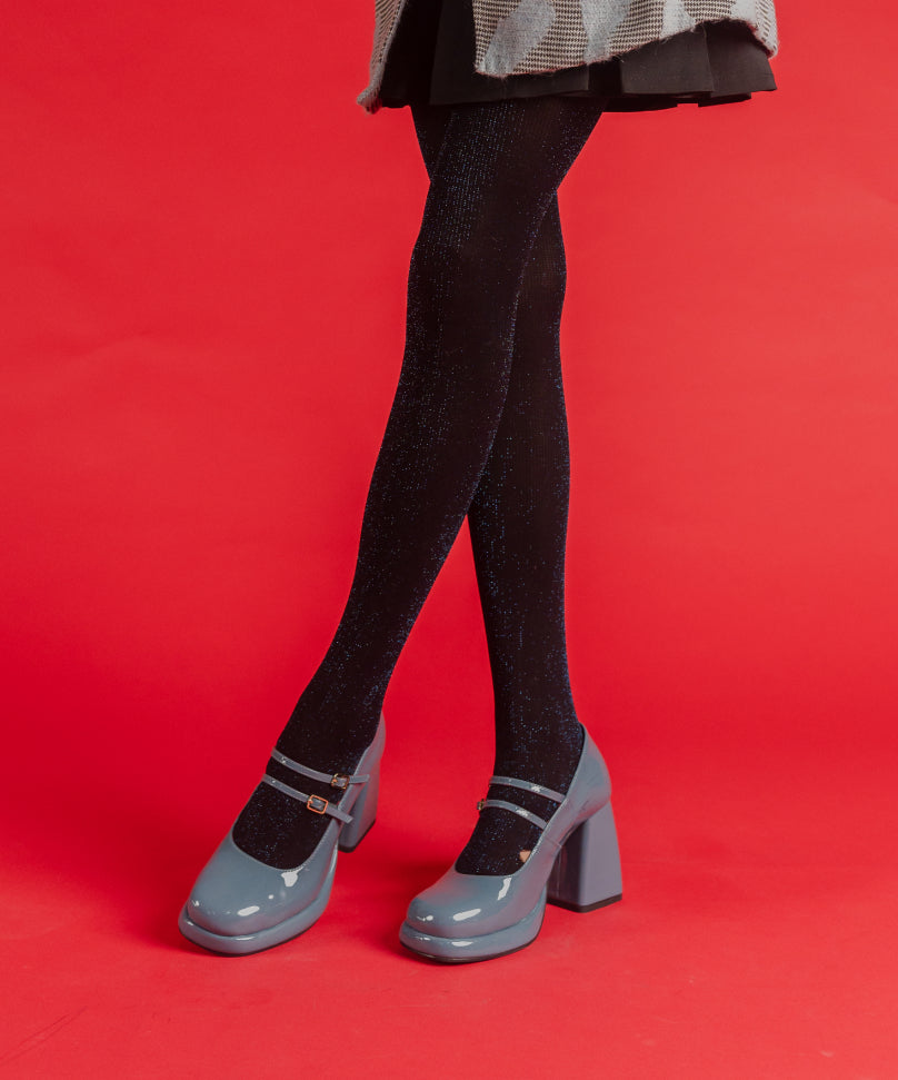 Navy Shimmery Stockings