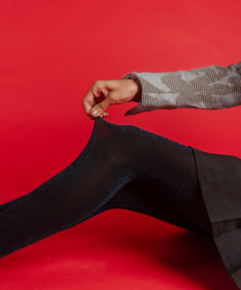 Navy Shimmery Stockings