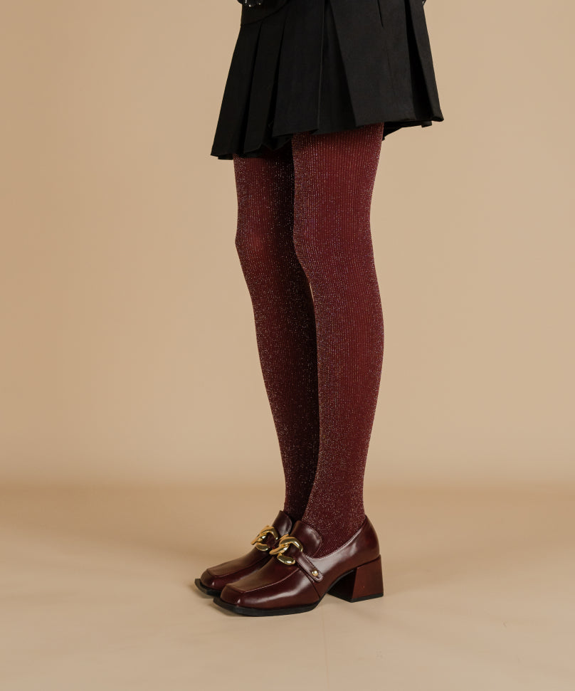 Maroon Shimmery Stockings