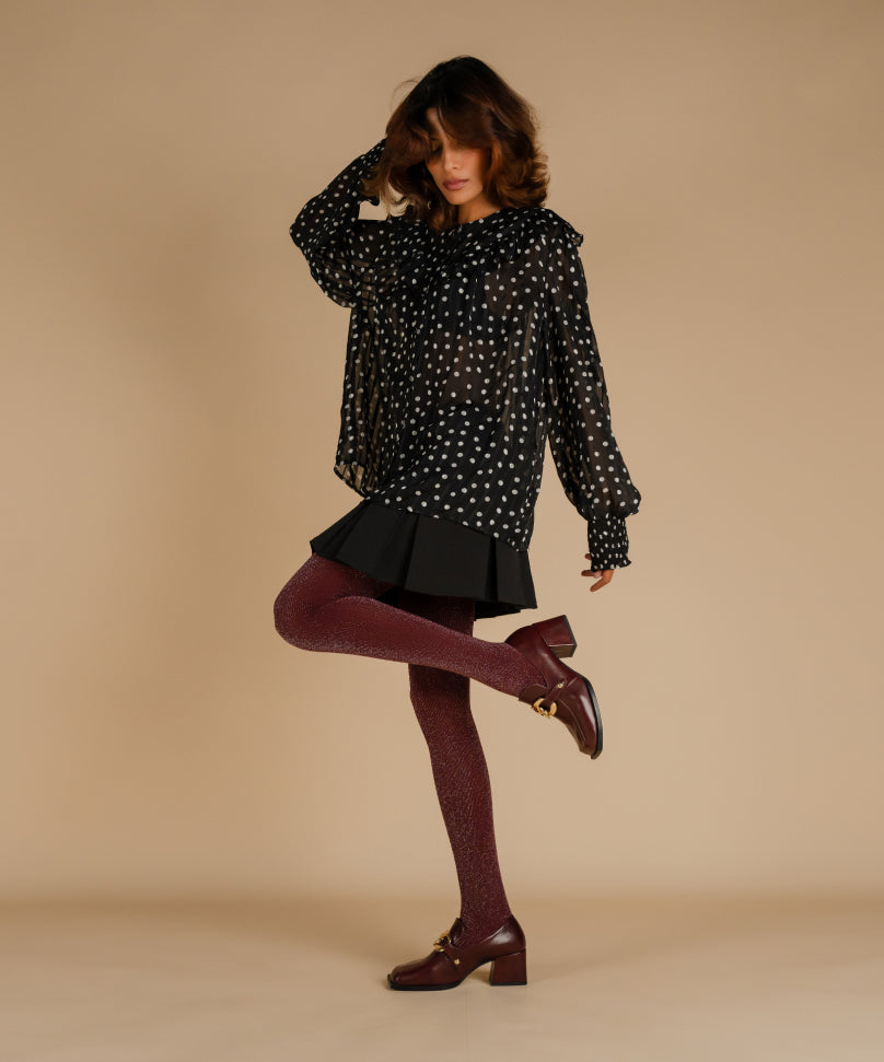 Maroon Shimmery Stockings