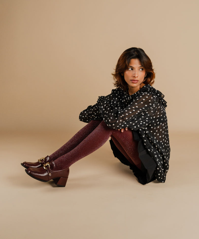 Maroon Shimmery Stockings
