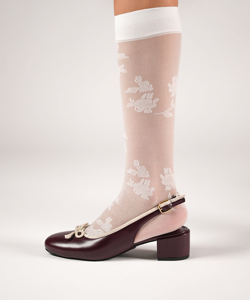 Rosa Sheer Socks - White