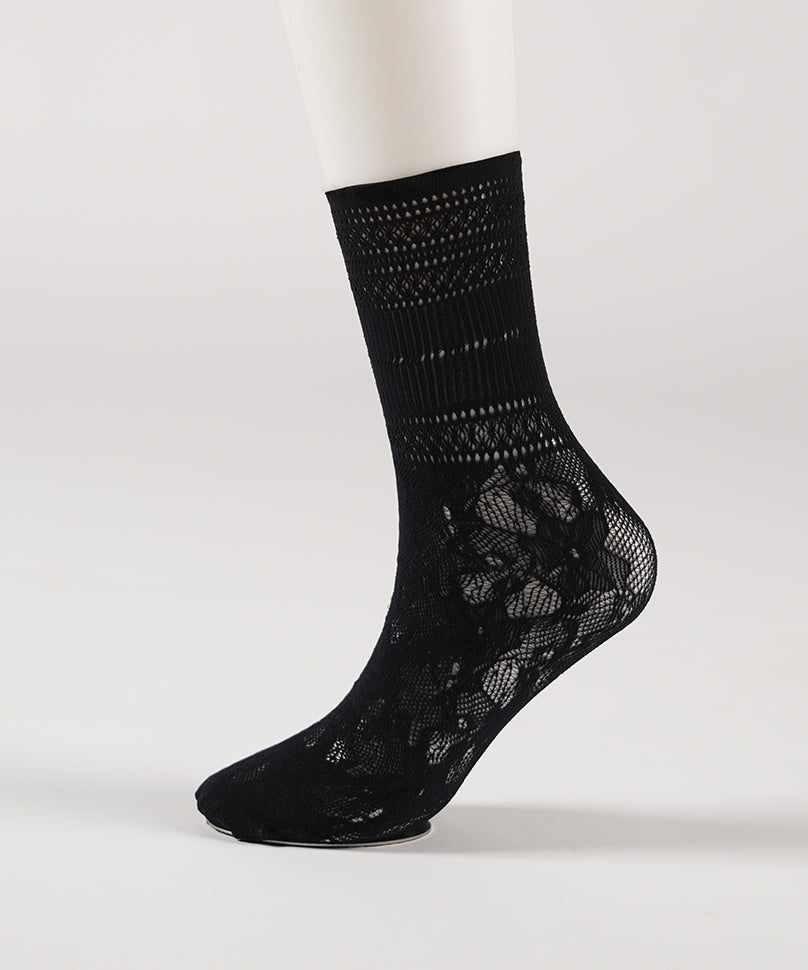 Elizabeth Lace Socks - Black