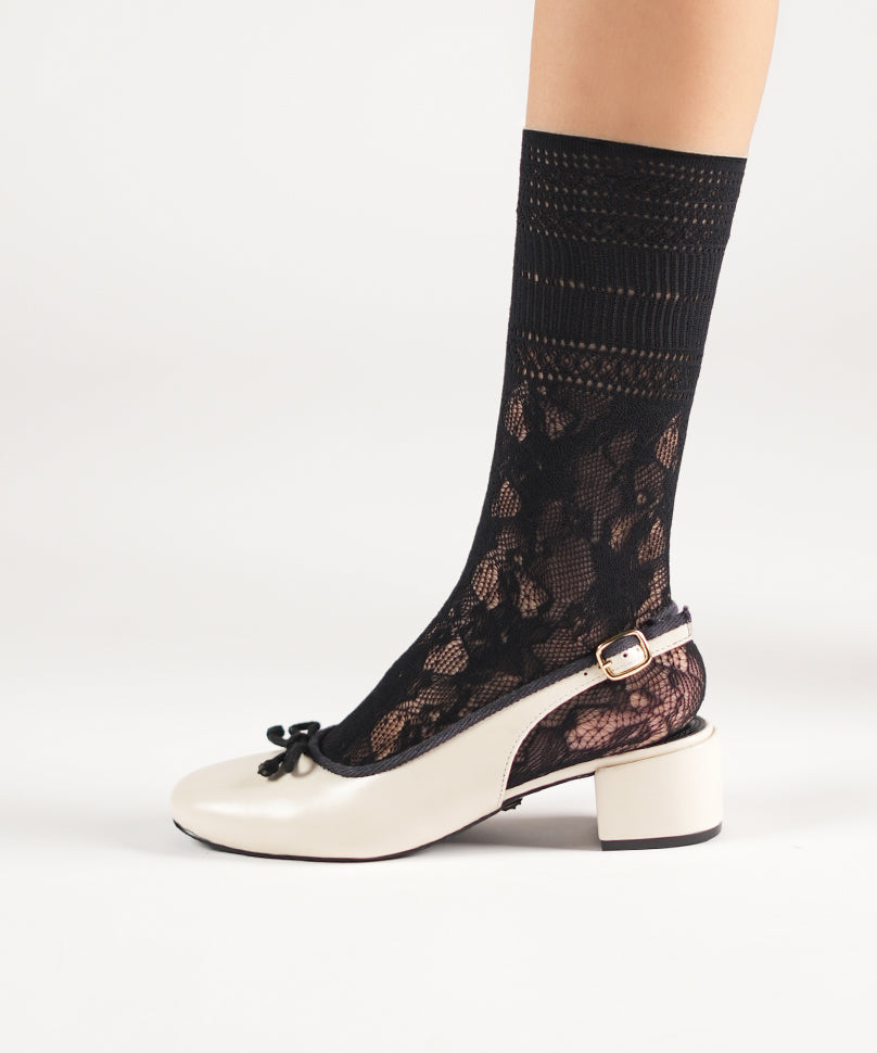 Elizabeth Lace Socks - Black