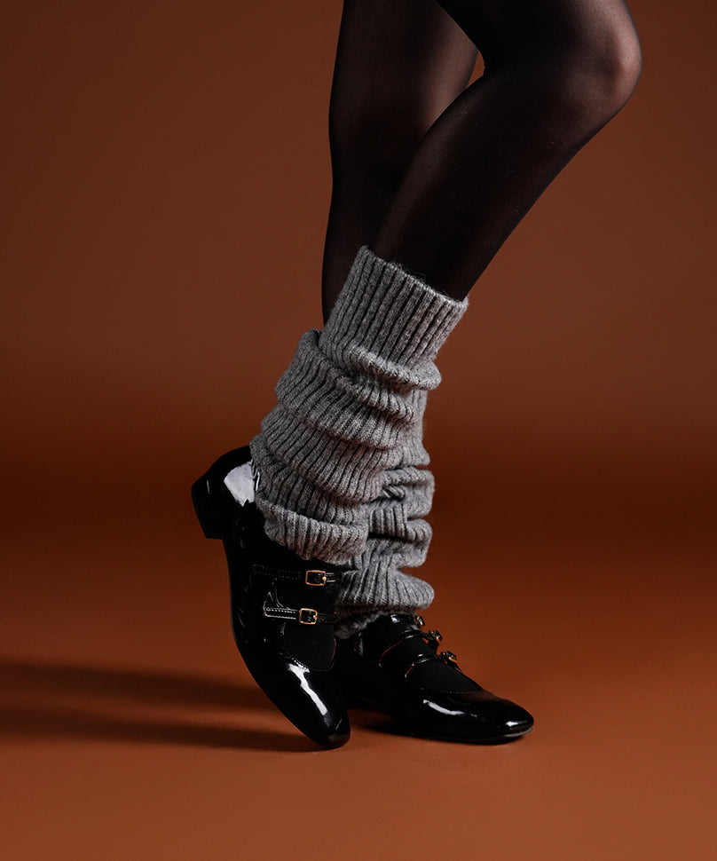 Ribbed Leg Warmers - Grey