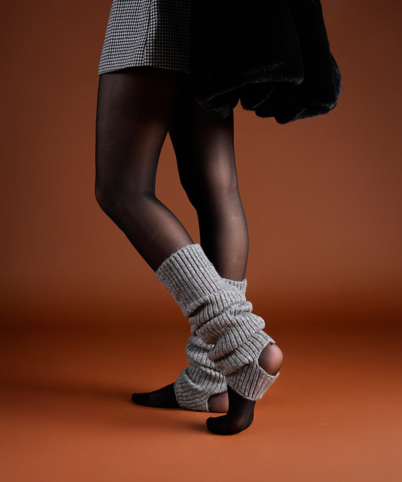 Ribbed Leg Warmers - Grey