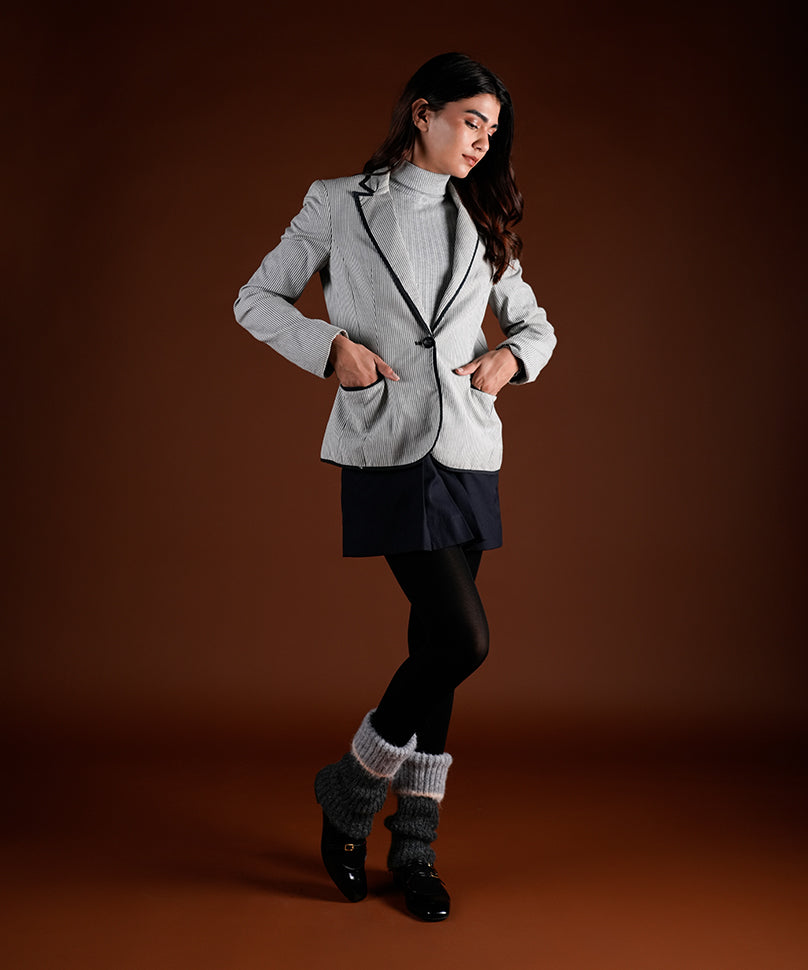 Color Block Cuff Leg Warmer - Dark Grey