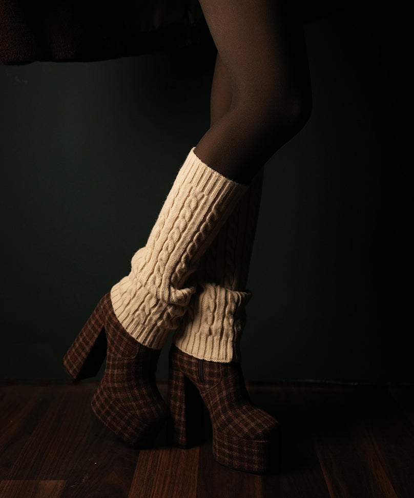 Cable Knit Leg Warmer - Cream