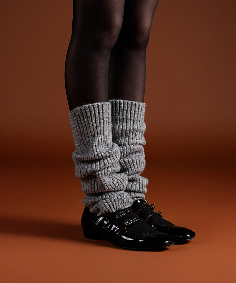 Ribbed Leg Warmers - Grey