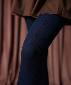 Navy Cableknit Stockings
