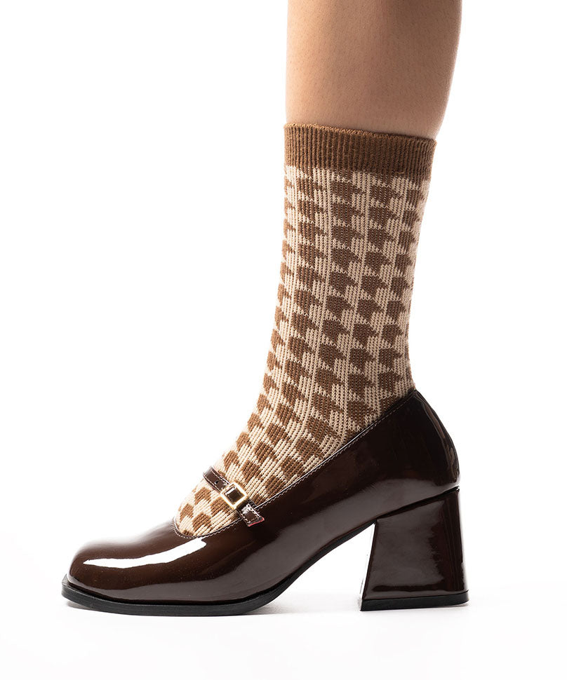 Brown Houndstooth