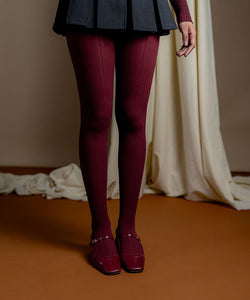 Maroon Cableknit Stockings