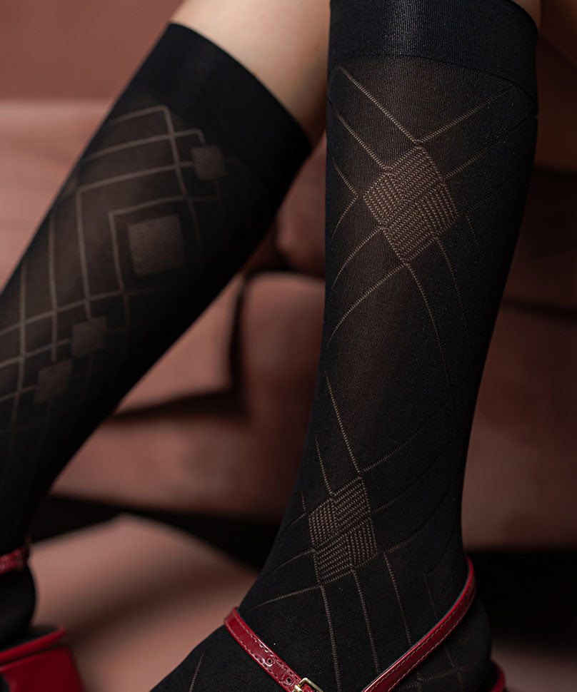 Lattice Socks Black