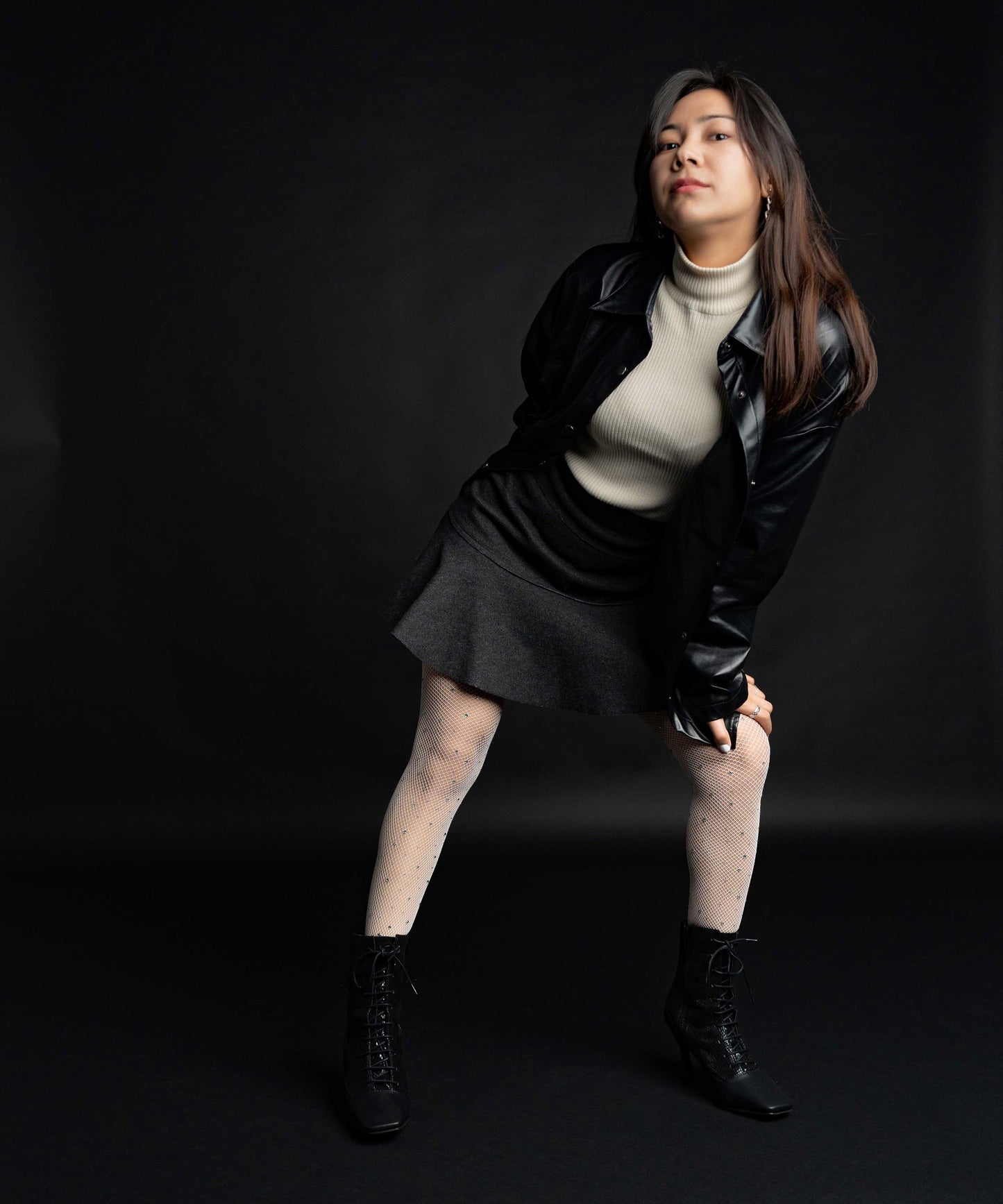 White Rhinestone Stockings