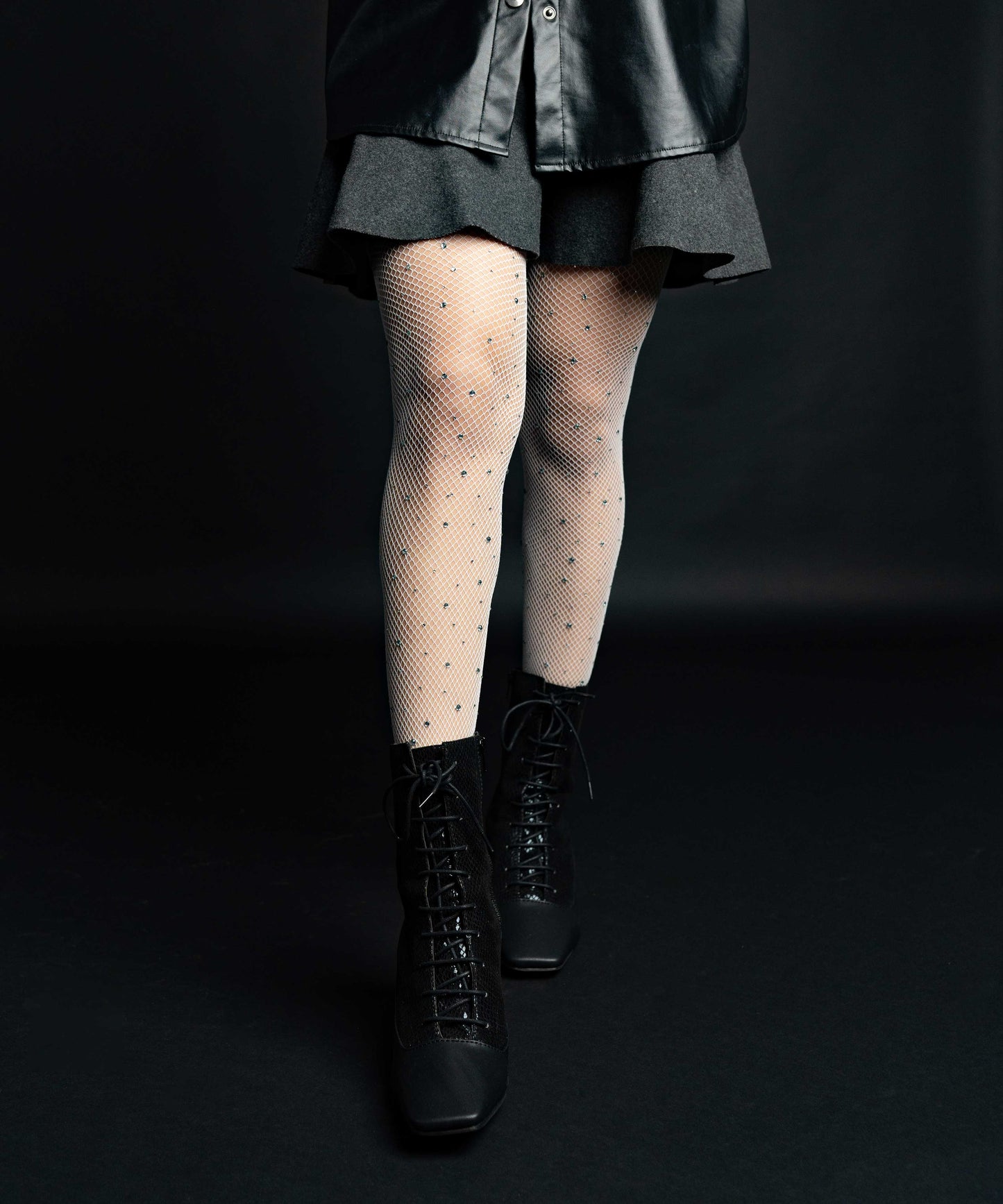 White Rhinestone Stockings