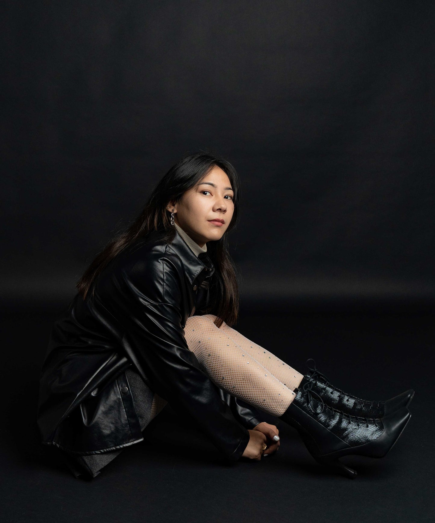 White Rhinestone Stockings