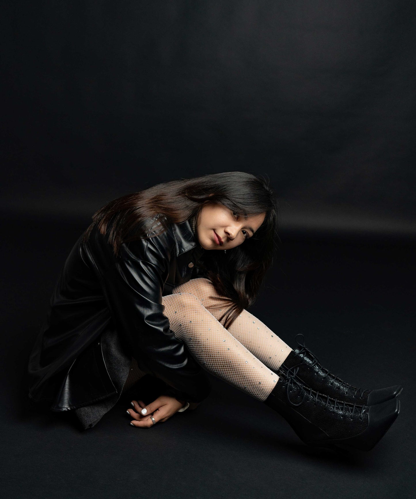 White Rhinestone Stockings