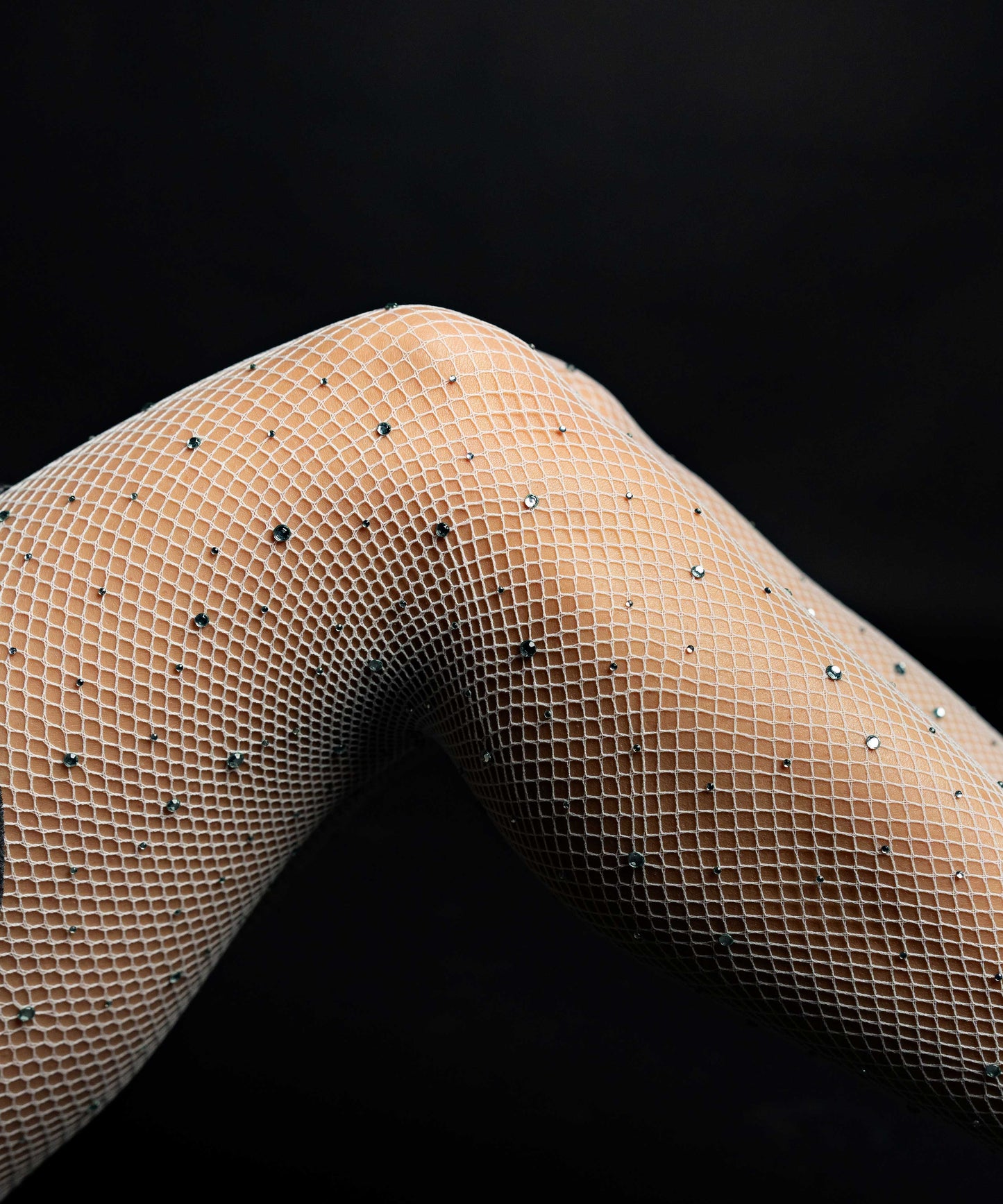 White Rhinestone Stockings