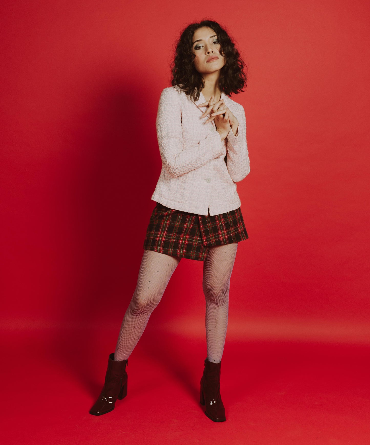 Purple Rhinestone Stockings