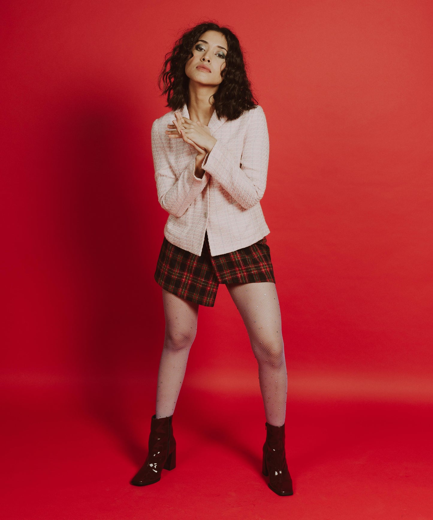 Purple Rhinestone Stockings