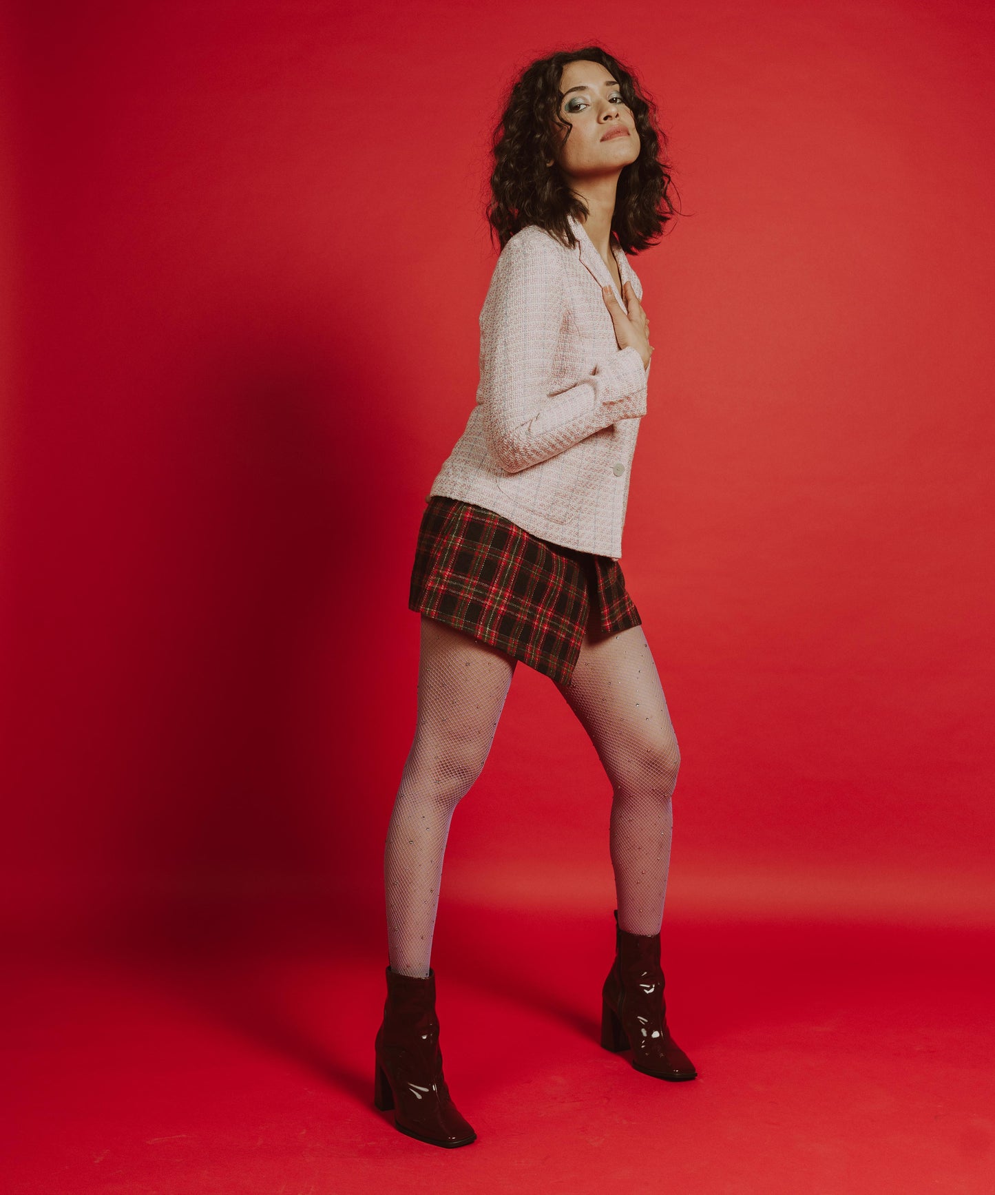 Purple Rhinestone Stockings