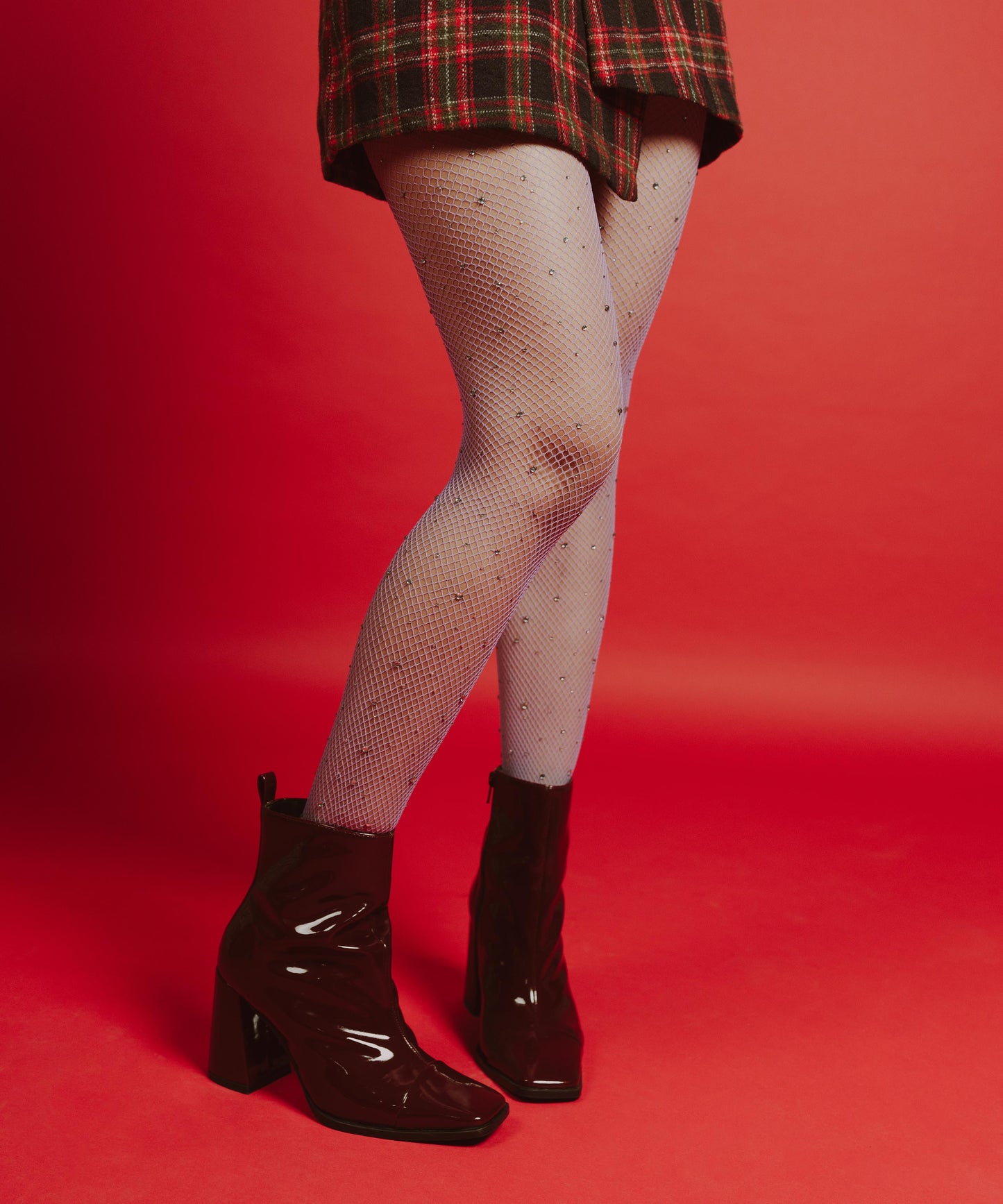 Purple Rhinestone Stockings