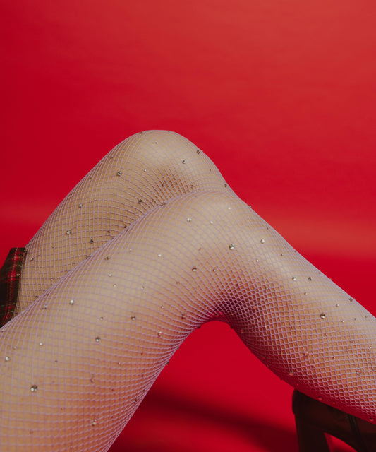 Purple Rhinestone Stockings