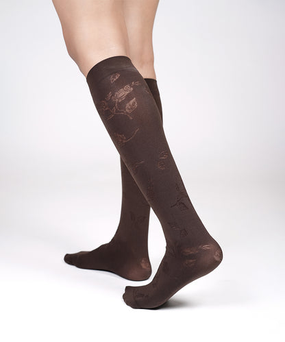 Fleur Socks - Dark Brown