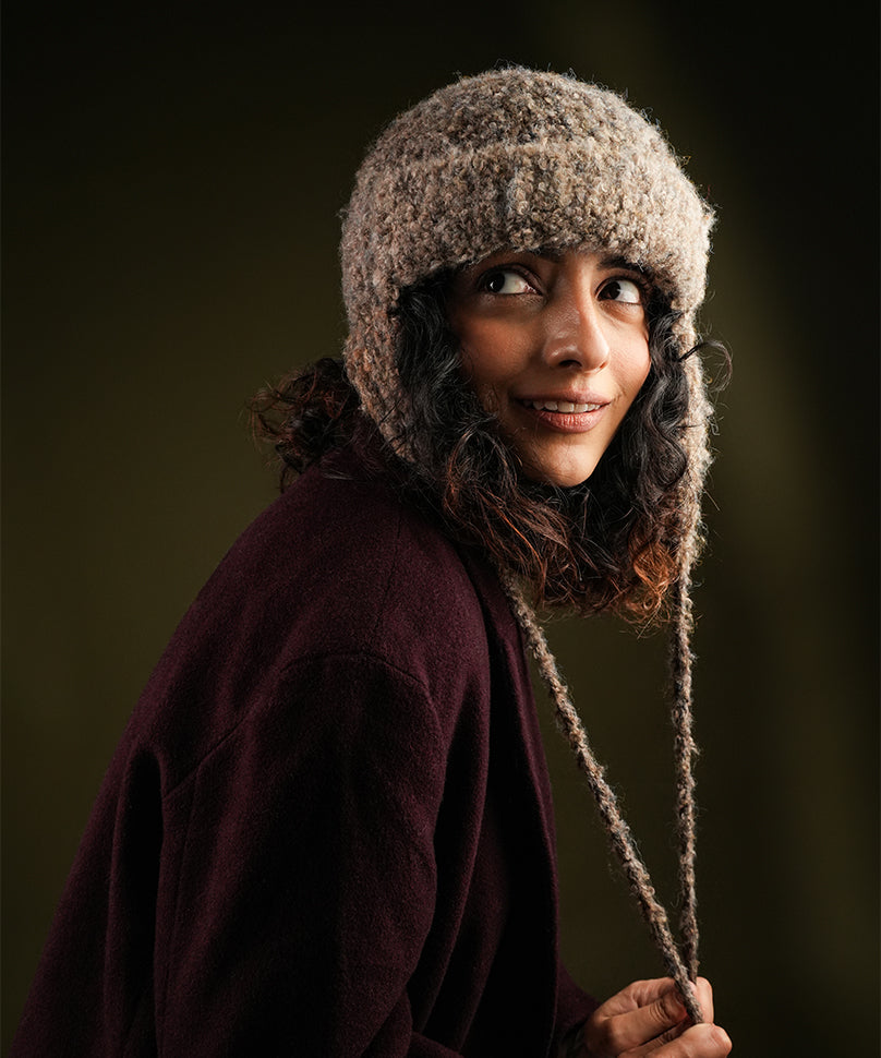 Beanie with Knot - Brown