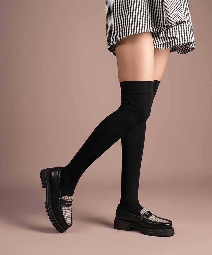 Charcoal Thigh High Stockings